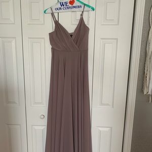 A mauve colored dress from lulus.